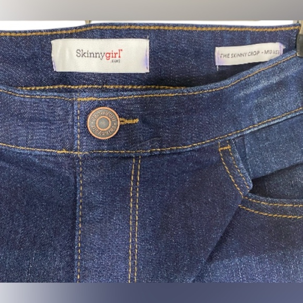 Skinnygirl The Skinny Mid Rise Dark Indigo Wash Cropped Jeans Women’s Petite - Picture 4 of 9